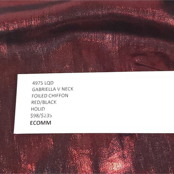 L'agence Foiled Shimmer Tank Top Holiday Red - Picture 9 of 11